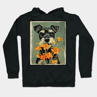 Miniature Schnauzer Flowers Photo Art Design For Dog Onwer Hoodie